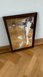 Art Nouveau vintage spiegel William Tara - Hippie, Ophalen of Verzenden, Rechthoekig, Minder dan 50 cm, Minder dan 100 cm