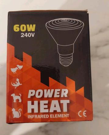 Power Heat Infrarood Warmtelamp 60W beschikbaar voor biedingen