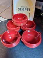 5 Rode Soepkommen van Spaans Aardewerk, Ophalen, Gebruikt