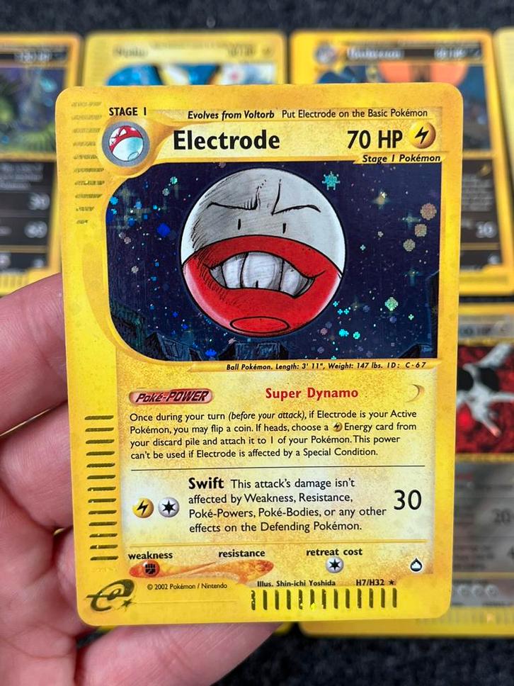 Pokémon Electrode Holo - Aquapolis H7 - Excellent+, Hobby en Vrije tijd, Verzamelkaartspellen | Pokémon, Zo goed als nieuw, Losse kaart