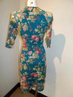 King Louie zomerse jurk bloemen print turquoise S, Overige kleuren, Verzenden, Zo goed als nieuw, Knielengte