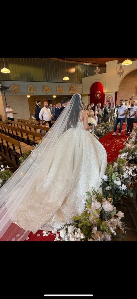 Sima Couture Alina Pearl Trouwjurk Maat 38, Kleding | Dames, Trouwkleding en Trouwaccessoires, Zo goed als nieuw, Trouwjurk, Wit