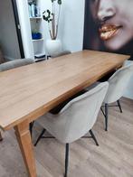 Teakhouten eettafel van oude kerkdeuren, 100 tot 150 cm, Rustiek, Teakhout, Ophalen of Verzenden