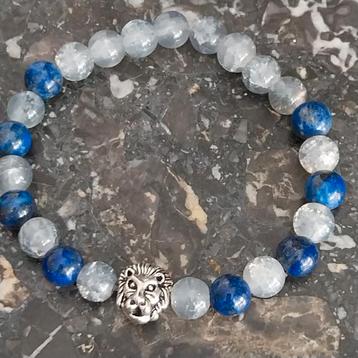 Armband met Lapis Lazuli en Leeuwenkop