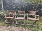 Houten tuinstoelen, Tuin en Terras, Ophalen, Gebruikt, Hout, Inklapbaar