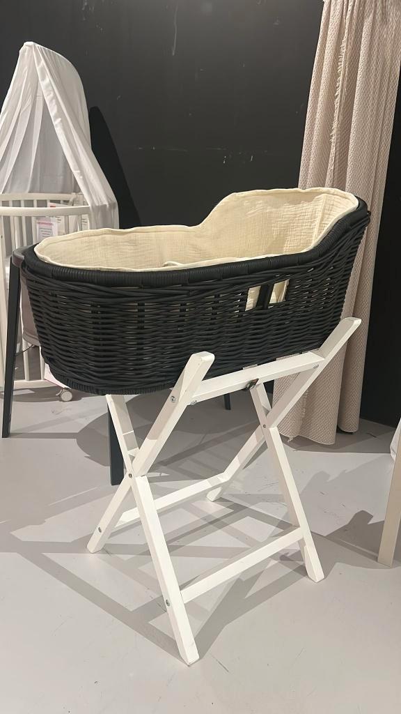 Moses Wieg Zwart Beige, Kinderen en Baby's, Babywiegjes en Ledikanten, Zo goed als nieuw, Wieg, Ophalen