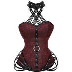 Rood korset met halsband steampunk burlesque gothic bustier, Kleding | Dames, Verzenden, Rood, Body of Korset