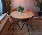 Woood eiken houten tafel rond 120 diameter, Huis en Inrichting, Tafels | Eettafels, Ophalen, Zo goed als nieuw, Vier personen
