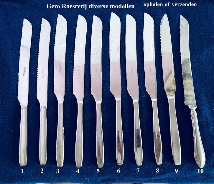 Gero Roestvrij 10x Groot MES € 7 per stuk Diverse Modellen, Antiek en Kunst, Antiek | Bestek, Ophalen