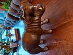 Leder nijlpaard vintage ong 25 h 40 breed, Antiek en Kunst, Ophalen of Verzenden