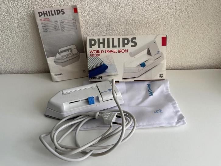 Philips Stewardess HD1301 compacte strijkijzer (reisversie), Witgoed en Apparatuur, Strijkijzers en Strijkplanken, Gebruikt, Strijkijzer met snoer