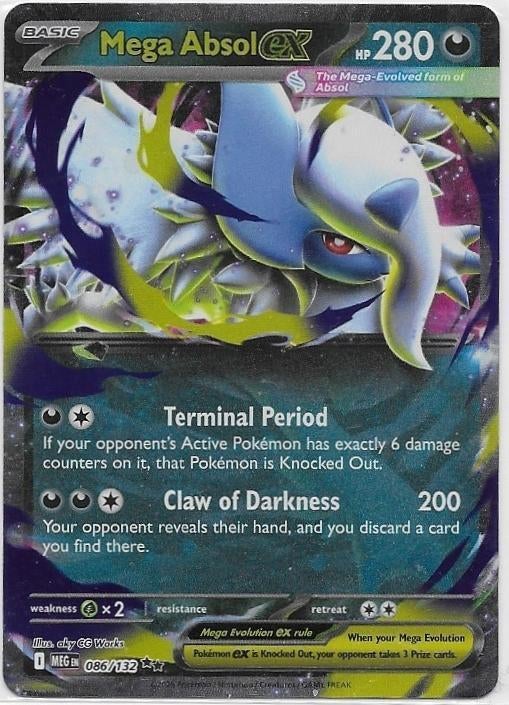 Mega Evolution,  Mega Absol [ex] 86/132, Hobby en Vrije tijd, Verzamelkaartspellen | Pokémon, Nieuw, Losse kaart, Ophalen of Verzenden