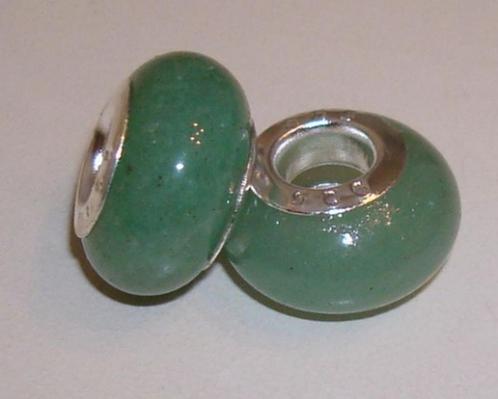 Edelsteenbedel Groene aventurijn voor groot-gatgbedelarmband, Sieraden, Tassen en Uiterlijk, Bedels, Nieuw, Edelsteen, 4 bedels of meer