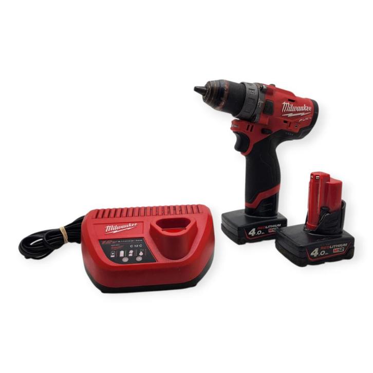 Milwaukee M12 FUEL FPD2-402X Incl. Accu + Lader | Garantie, Doe-het-zelf en Verbouw, Gereedschap | Boormachines, Zo goed als nieuw