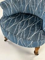Set van 2 Franse fauteuils bergères antiek blauw, Ophalen, Gebruikt, 75 tot 100 cm