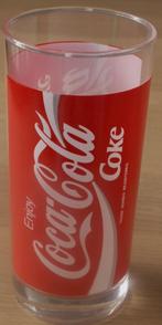 Recht rood Coca-Cola glas Coca Cola Coke met wit grijze wave, Verzamelen, Glas en Borrelglaasjes, Verzenden, Nieuw, Bierglas