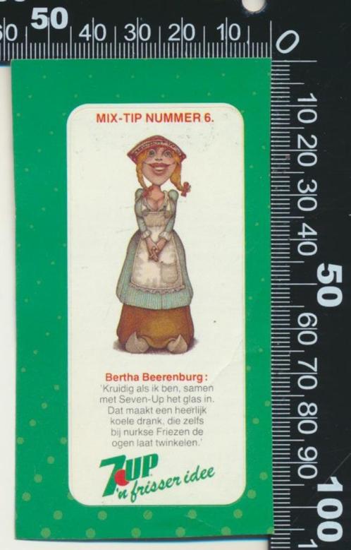 Sticker: 7-Up - Mix-tip Nummer 6 - Bertha Beerenburg (2), Verzamelen, Stickers, Zo goed als nieuw, Bedrijf of Vereniging, Ophalen of Verzenden