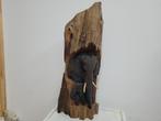 handgemaakte houten olifant met kalf, Ophalen of Verzenden