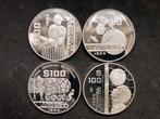 Mexico - 4 x football Fifa '86 - proof silver, Ophalen of Verzenden, Midden-Amerika, Losse munt, Zilver