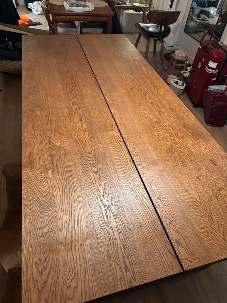 Grote houten IKEA tafel - 220x107 cm, Huis en Inrichting, Tafels | Eettafels, Zo goed als nieuw, 100 tot 150 cm, 200 cm of meer