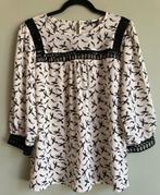 Summum top tuniek wit met print zwarte veren maat 42, Summum, Verzenden, Wit, Maat 42/44 (L)