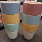 6 Petrus Regout Pastel Melkbekers puntgaaf, Gebruikt, Overige typen, Ophalen of Verzenden, Overige stijlen