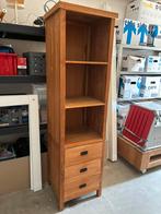 Oud teak houten boeken kast met 3 lades, Huis en Inrichting, Kasten | Boekenkasten, Ophalen, Minder dan 50 cm, Teakhout, Zo goed als nieuw