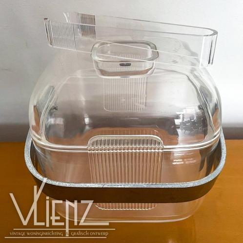 Vintage design Guzzini ijsemmer koeler Ambrogio Pozzi + tang, Verzamelen, Retro, Huis en Inrichting, Ophalen of Verzenden