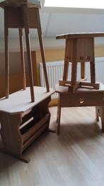 Massief eiken bankjes/krukjes/bijzet tafeltjes, Huis en Inrichting, Minder dan 55 cm, Nieuw, Rechthoekig, Hout