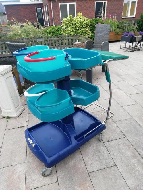 Professionele Wetrok werkwagen schoonmaakkar, Huis en Inrichting, Schoonmaakartikelen, Dweilemmer, -bak, of -wagen, Ophalen
