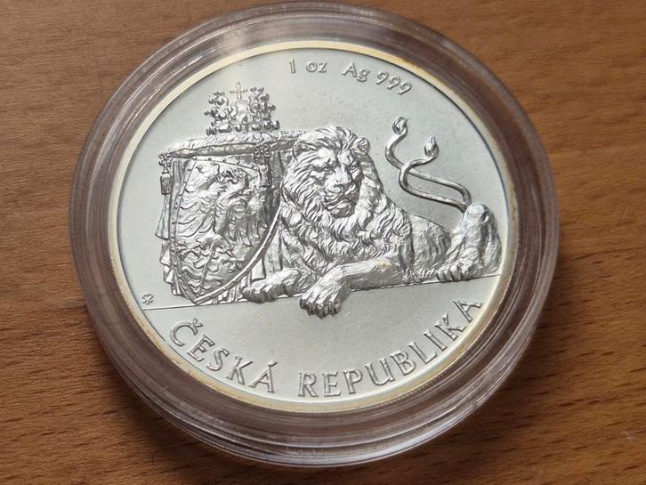 2018 Niue - 1 oz Silver Czech Lion. Zilver Bullion., Postzegels en Munten, Edelmetalen en Baren, Zilver, Ophalen of Verzenden