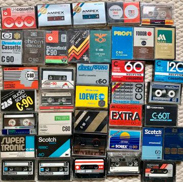 Verzameling 39x vintage cassettebandjes type 0 I II zeldzaam beschikbaar voor biedingen