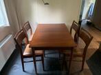 Vintage Teak Eetkamerset uit 1965, Gebruikt, Teakhout, 150 tot 200 cm, Vier personen
