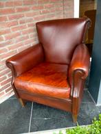 Schapen leer fauteuil. Schapenleder. Leer., Gebruikt, Leer, 75 tot 100 cm, 50 tot 75 cm