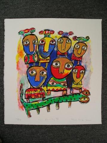Toyin Loye - zeefdruk My Family III beschikbaar voor biedingen