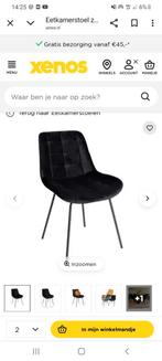 4x zwarte rib stoelen, Ophalen, Overige materialen, Gebruikt, Zwart