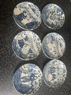 Boch Belgium delfsblauwe mini gebaksbordjes 6 stuks., Antiek en Kunst, Ophalen of Verzenden