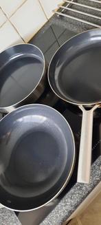 i.v.m.inductie koken te koop gebruikte pannen, Huis en Inrichting, Keuken | Potten en Pannen, Ophalen, Rvs, Koekenpan of Braadpan
