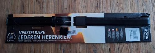 Verstelbare Lederen herenriem 115cm, Kleding | Heren, Riemen en Ceinturen, Nieuw, Riem of Ceintuur, 115 cm of meer, Zwart, Echt leder