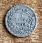 5 cent 1850 Willem III (1), Postzegels en Munten, Munten | Nederland, Zilver, Ophalen of Verzenden, Koning Willem III, Losse munt