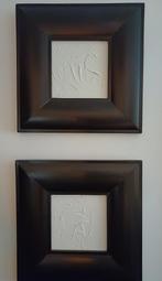 Houten/gipsen lijst zwart 2 stuks, Ophalen, Minder dan 50 cm, Schilderij, Minder dan 50 cm