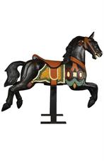 Vintage Zwart Houten Kermis Paardje, Verzamelen, Automaten | Overige, Ophalen, Gebruikt