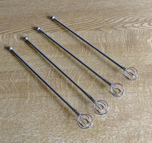 Roerstaafjes kloppertjes stirrers metaal, Huis en Inrichting, Keuken | Bestek, Gebruikt, Los bestek, Rvs of Chroom, Ophalen of Verzenden