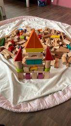 Houten blokken in opbergzak/kleed., Ophalen, Zo goed als nieuw