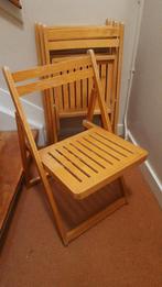 4 klapstoelen, Huis en Inrichting, Stoelen, Ophalen, Gebruikt, Bruin, Vier