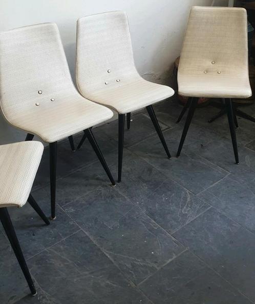 Setprijs 4 x Van Os Culemborg stevig, elegant, origineel '50, Huis en Inrichting, Stoelen, Gebruikt, Vier, Hout, Kunststof, Ophalen