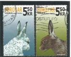 Faeröer Mi. 526/527 konijnen, Verzenden, Denemarken, Gestempeld
