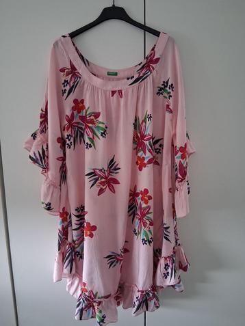 Benetton roze strandjurk met bloemenprint One Size beschikbaar voor biedingen