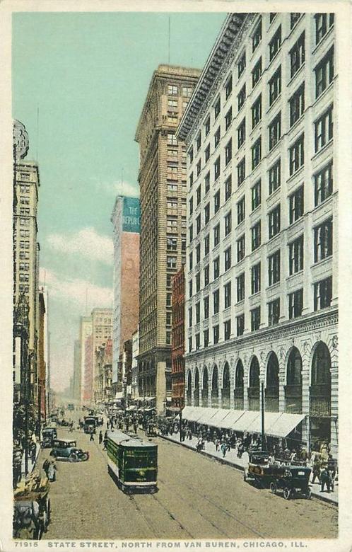(379-112-037) Chicago IL State Street, Verzamelen, Ansichtkaarten | Buitenland, Buiten Europa, Voor 1920, Verzenden