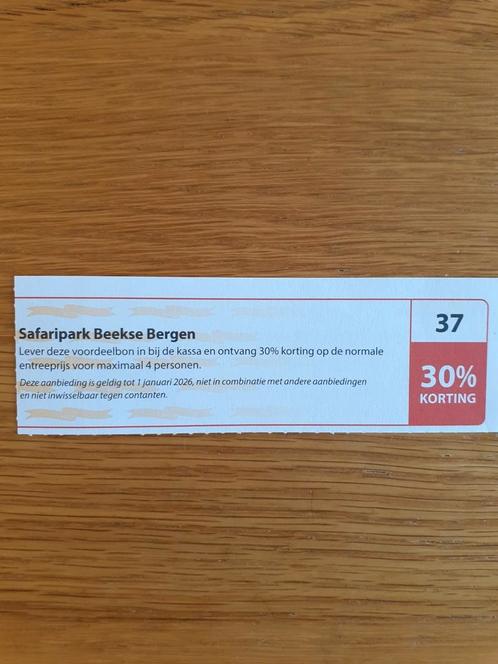 SAFARIPARK BEEKSE BERGEN 30% KORT MAX 4 PERSONEN!, Tickets en Kaartjes, Recreatie | Dierentuinen, Drie personen of meer, Kortingskaart
